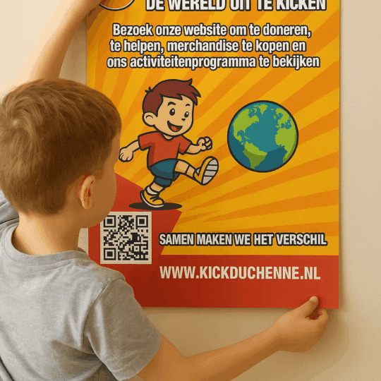 🧡 Kick Duchenne A3 Poster – Samen strijden we tegen Duchenne!