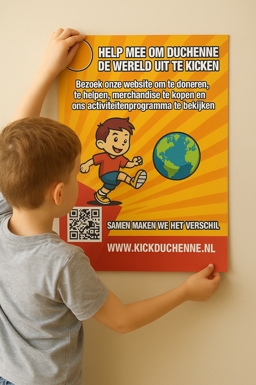 🧡 Kick Duchenne A3 Poster – Samen strijden we tegen Duchenne!