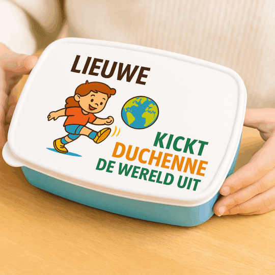 🥪 Gepersonaliseerde broodtrommel – Kick Duchenne de wereld uit!